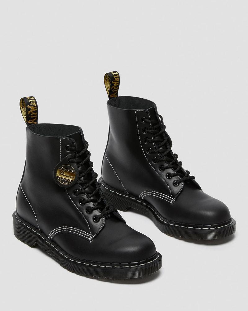 Men's Dr Martens 1460 Pascal Made in England Cavalier Leather Lace Up Boots Black | AU 527YXF